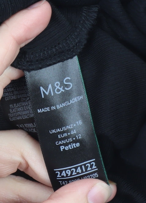 Marks and Spencer Women’s Black Petite Size 16 Bodycon Dress