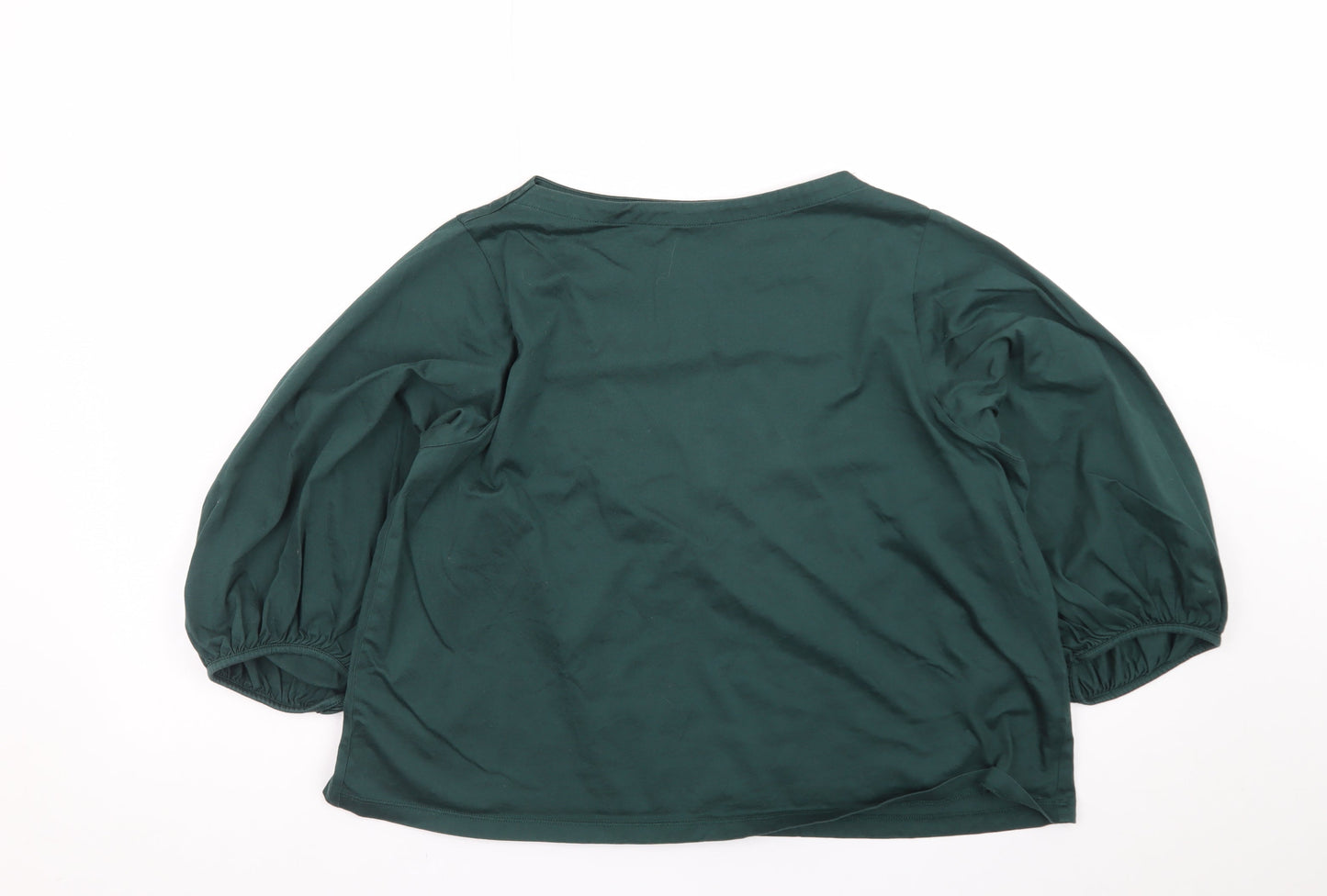 Uniqlo Women's Green Long Sleeve Cotton Blouse Size L