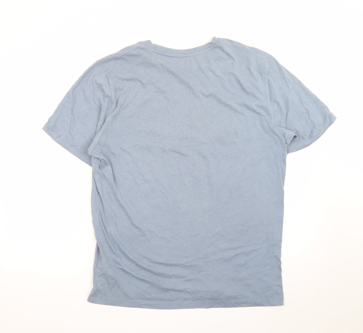EASY Blue Graphic Huntington California Crew Neck Men's T-Shirt L Regular Fit