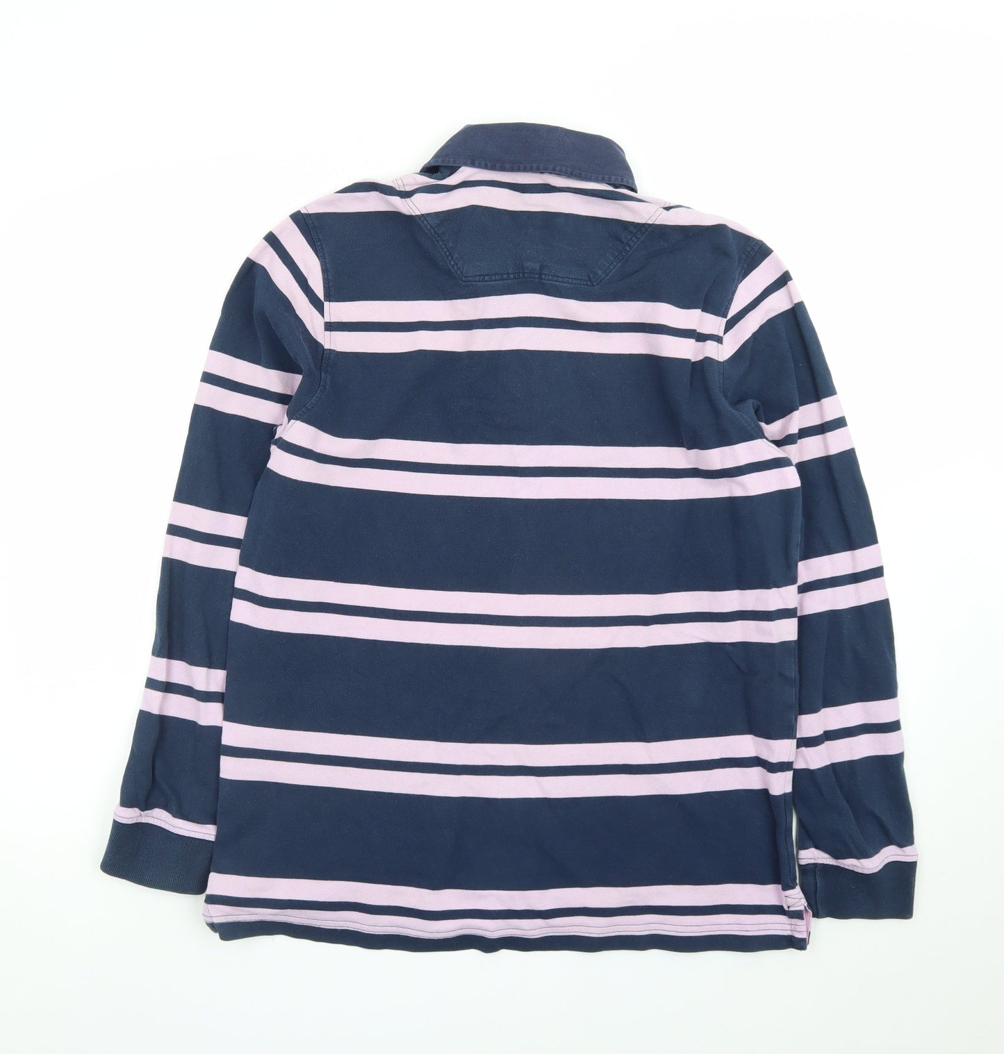 Marks and Spencer Blue Harbour Men’s Blue Striped Long Sleeve Polo M