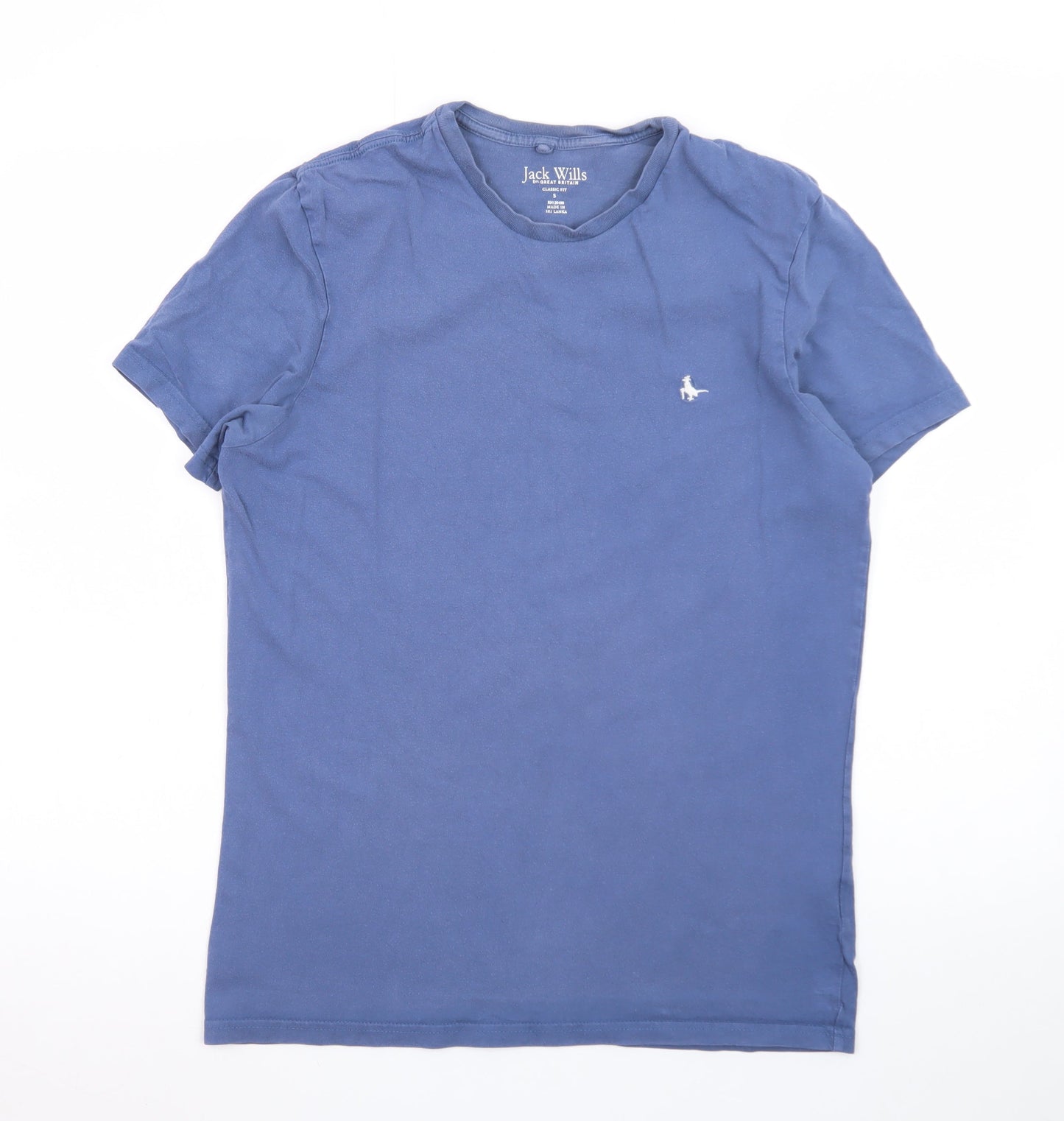 Jack Wills Men Blue Classic Fit Short Sleeve Cotton T-Shirt Size S