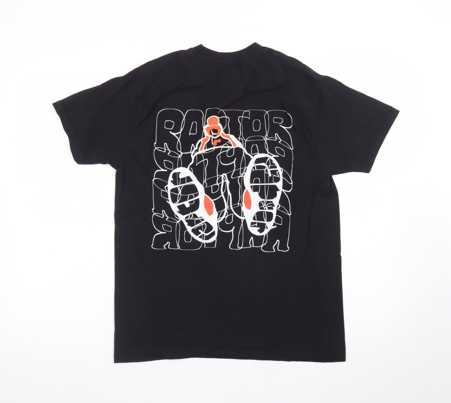 Raptor Men's Black Small Graphic Print Cotton T-Shirt