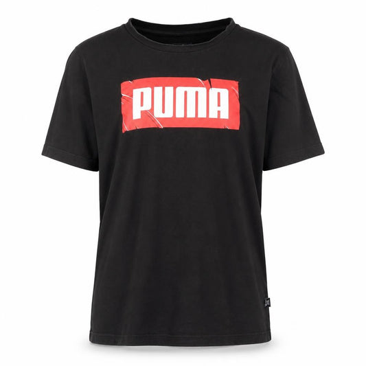 Puma Men's Black Logo Short Sleeve Cotton T-Shirt Size M
