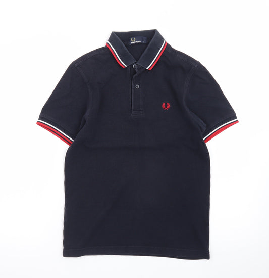 Fred Perry Men's Black XS Cotton Twin Tipped Polo Shirt