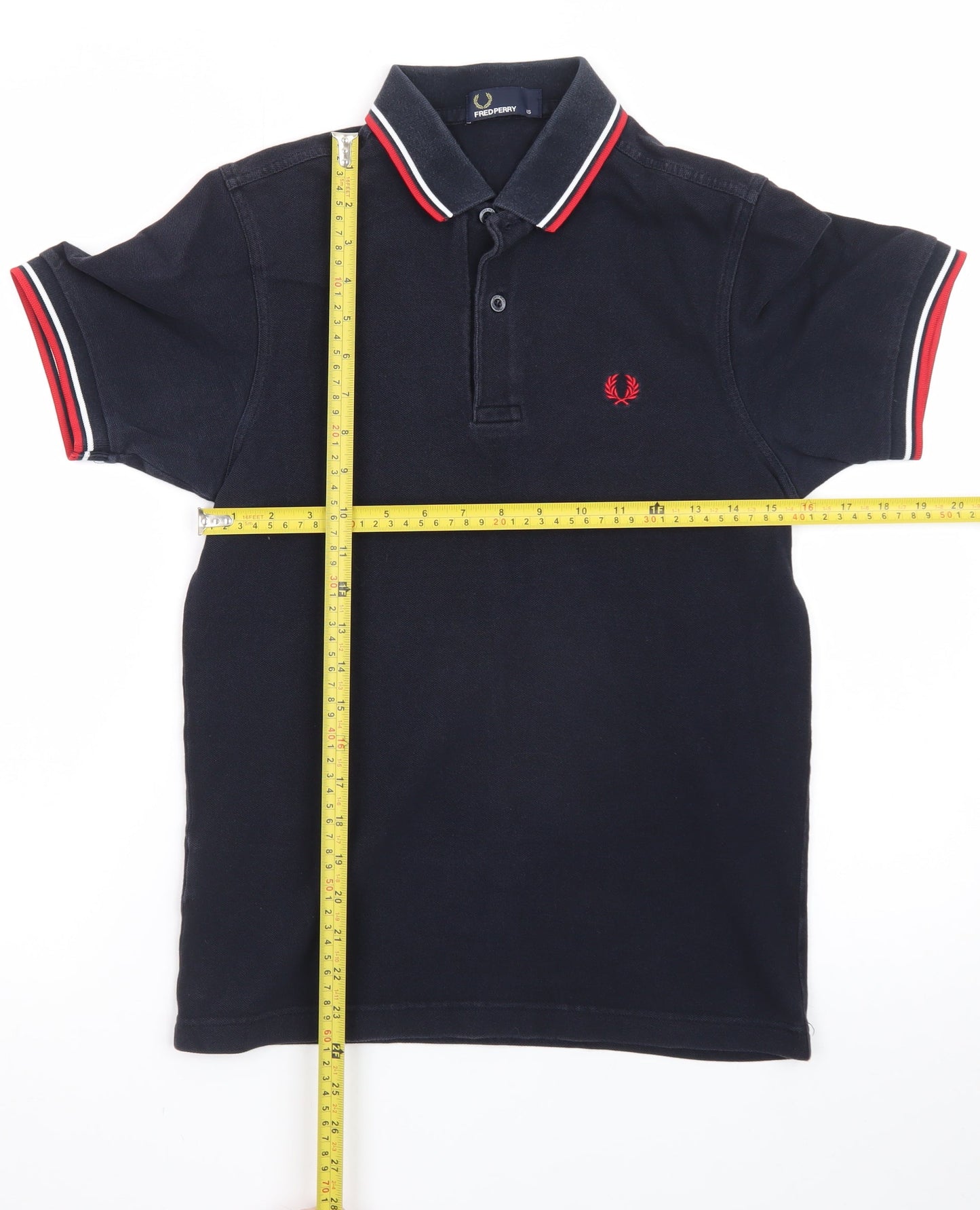 Fred Perry Men's Black XS Cotton Twin Tipped Polo Shirt