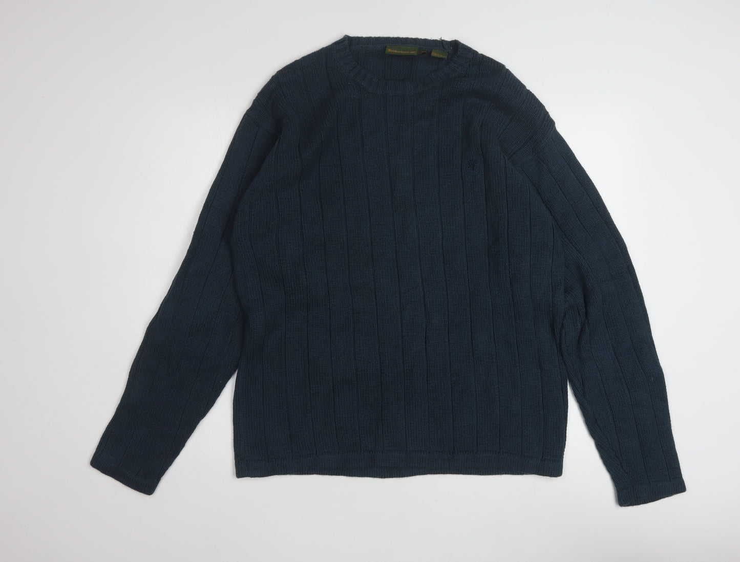 Timberland Men’s Blue Cotton Crew Neck Cable-Knit Jumper M