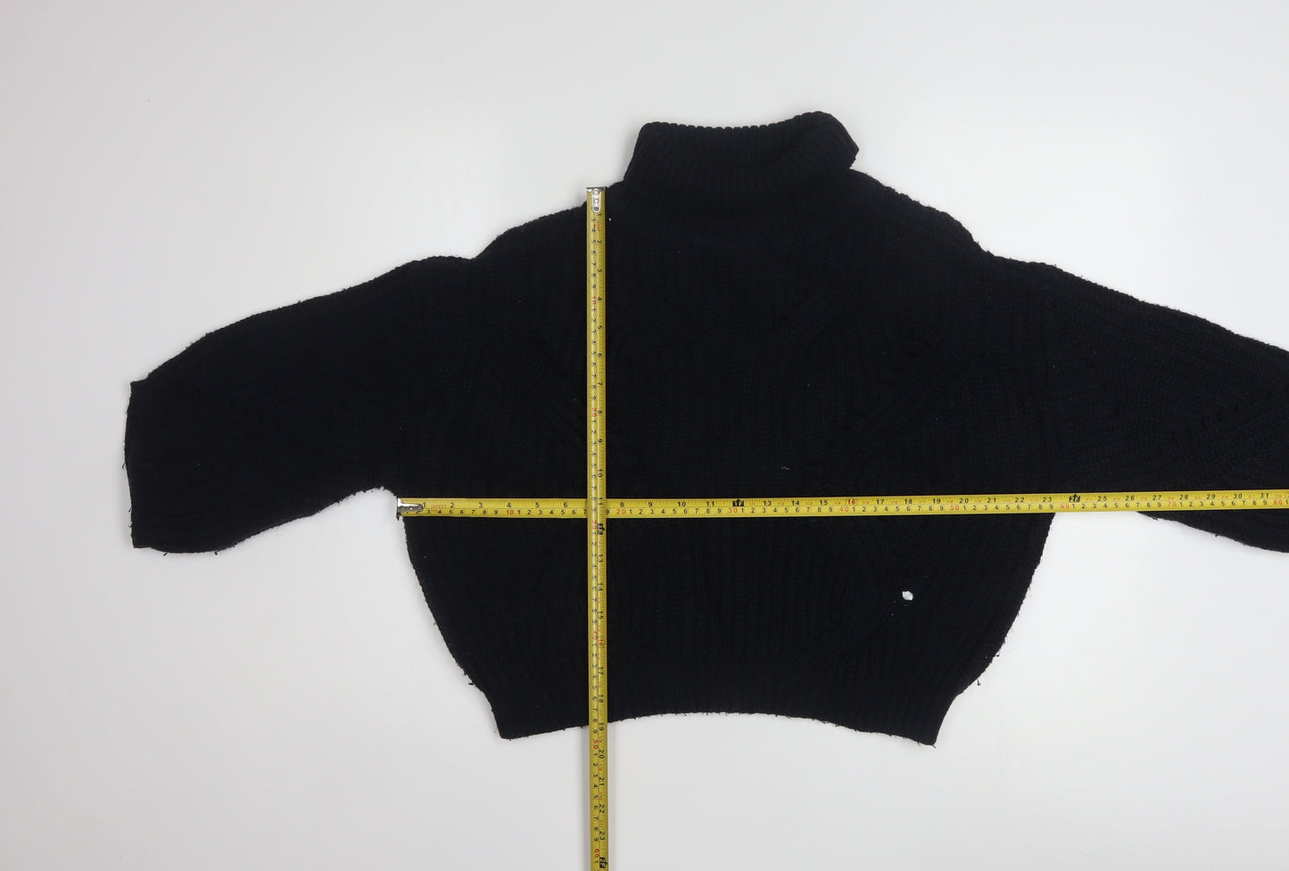 Armani Exchange Women's Black Roll Neck Chunky Knit Jumper Size S