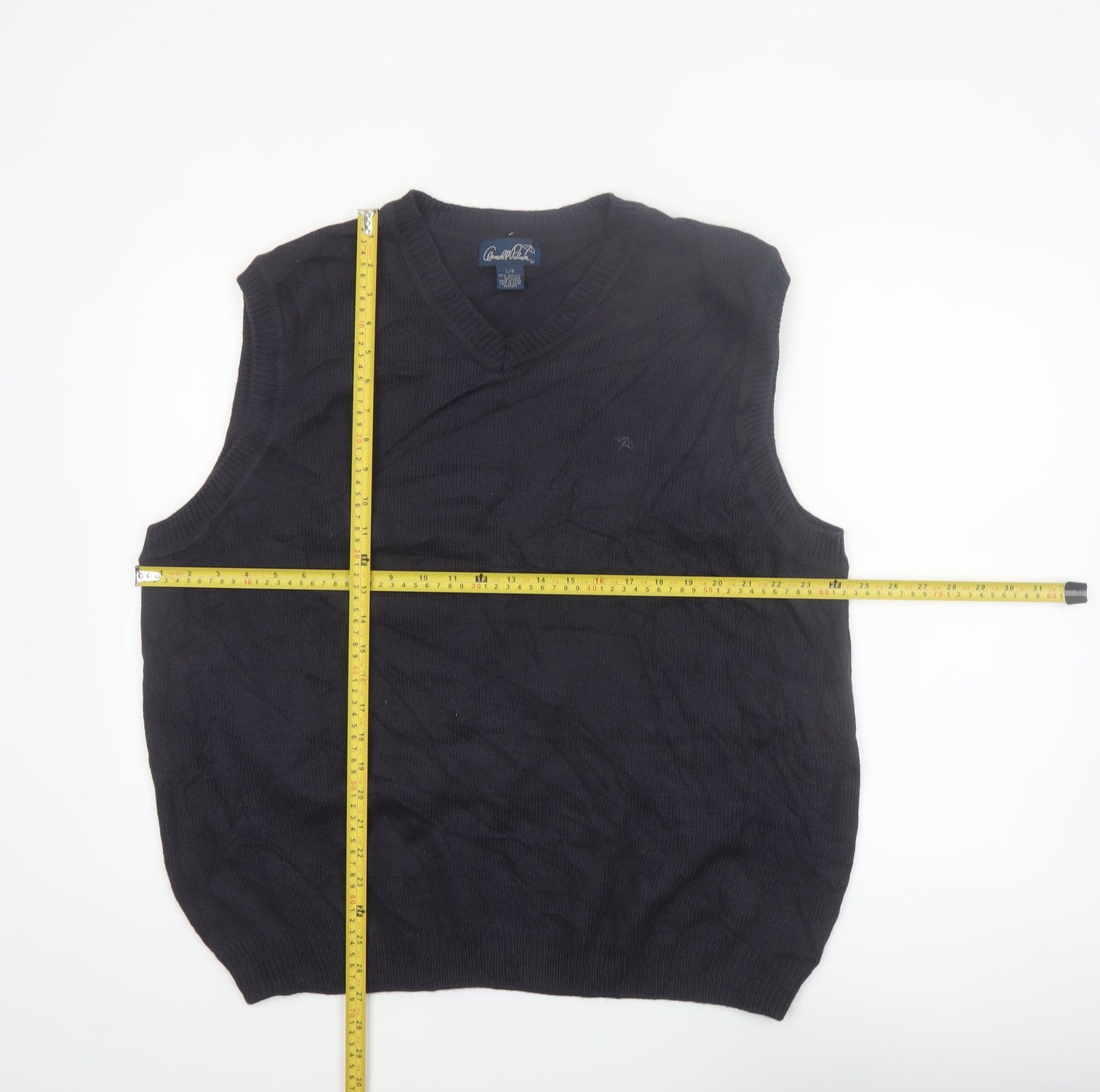 Arnold Palmer Men's Black V-Neck Sleeveless Acrylic Golf Vest L