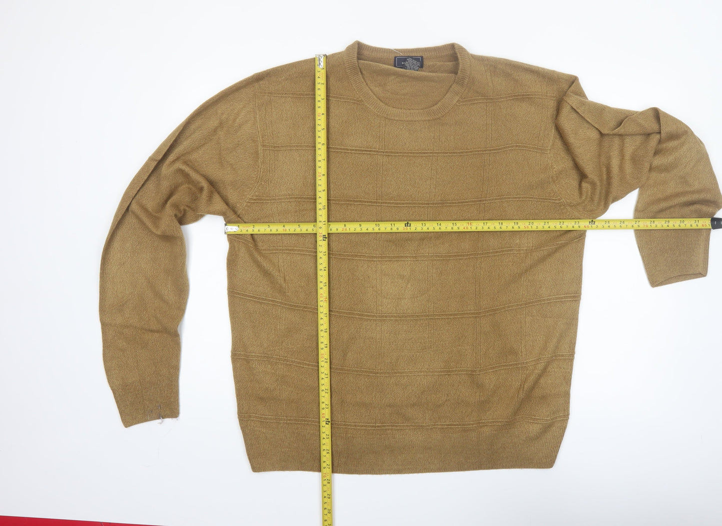 Dockers Men's Beige Acrylic Crew Neck Pullover Jumper XL