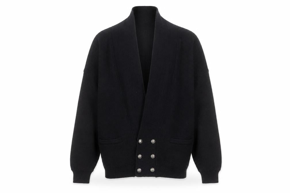 Aklanda Men's Black Wool Button Cardigan M Classic Fit
