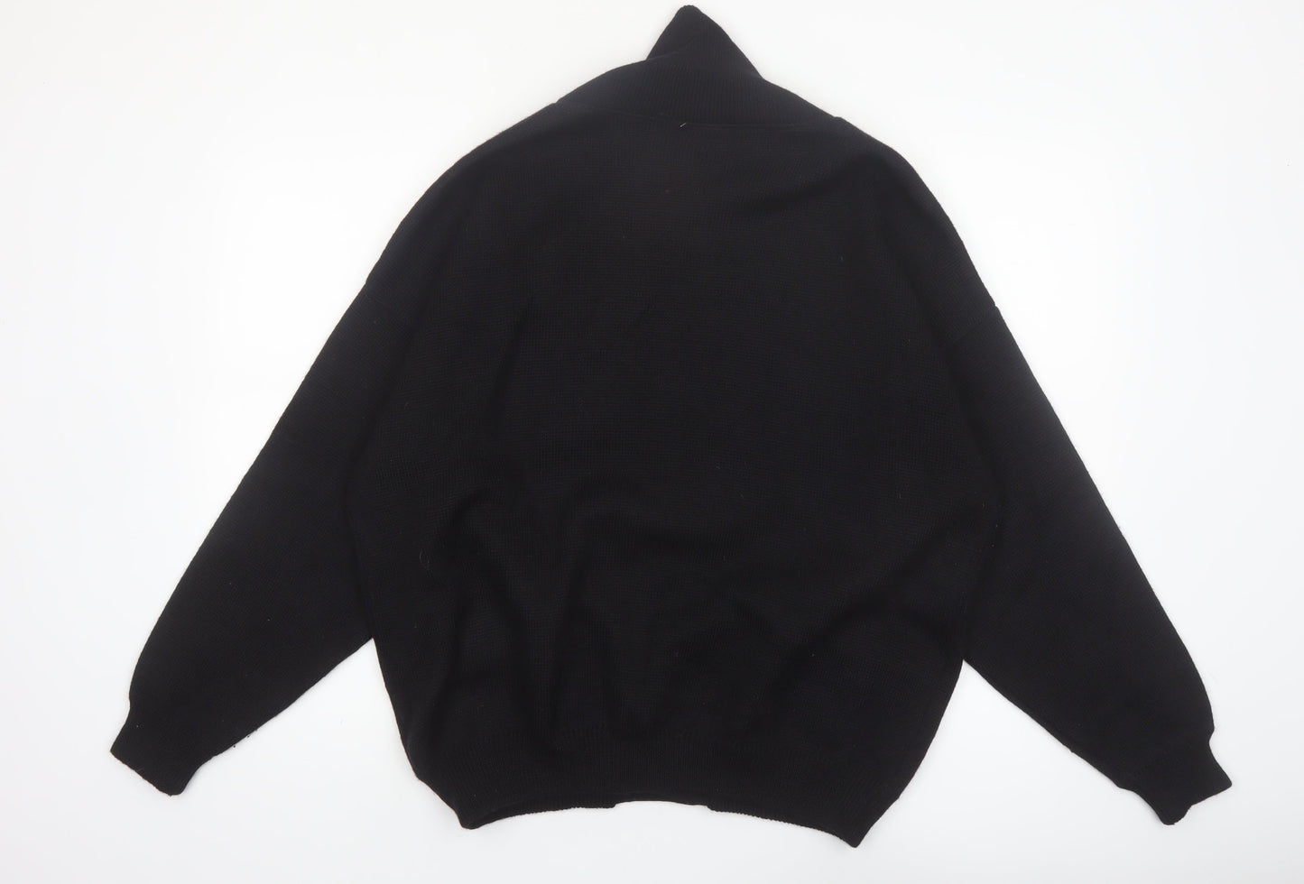 Aklanda Men's Black Wool Button Cardigan M Classic Fit