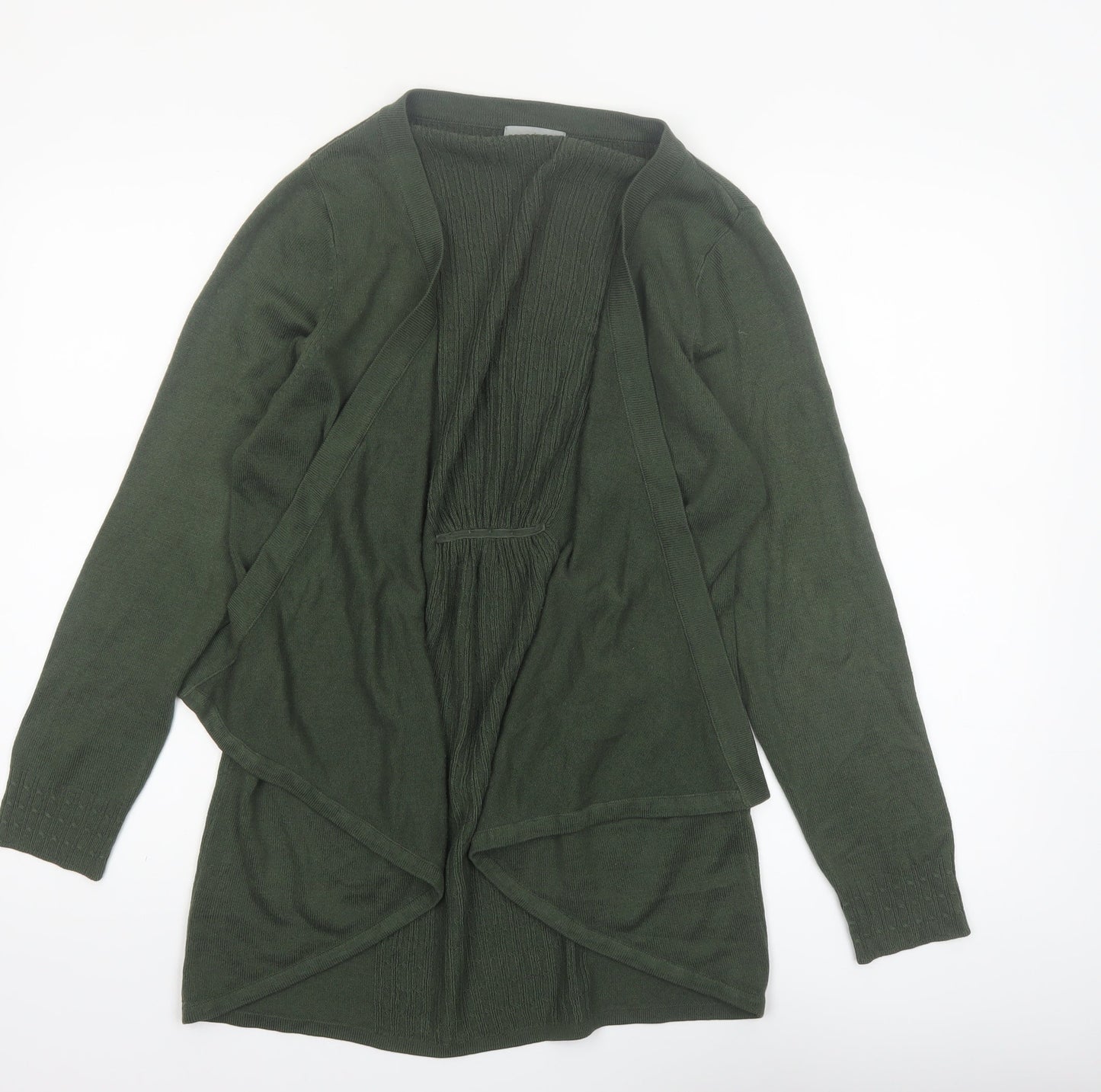 Marks and Spencer Per Una Green Long Sleeve Open Knit Cardigan Size 16