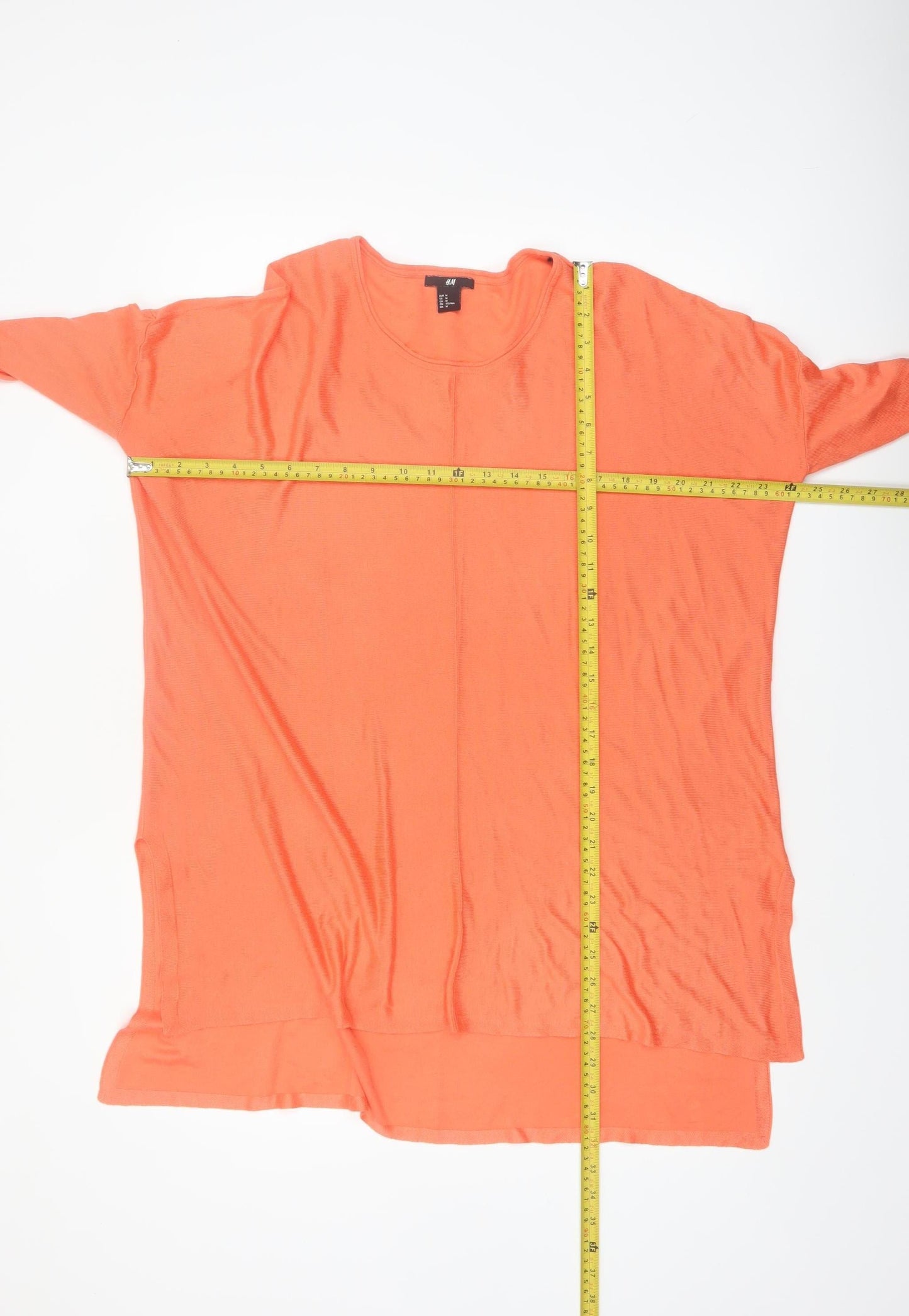 H&M Women’s Orange Long Sleeve Relaxed Tunic Jumper Size 12