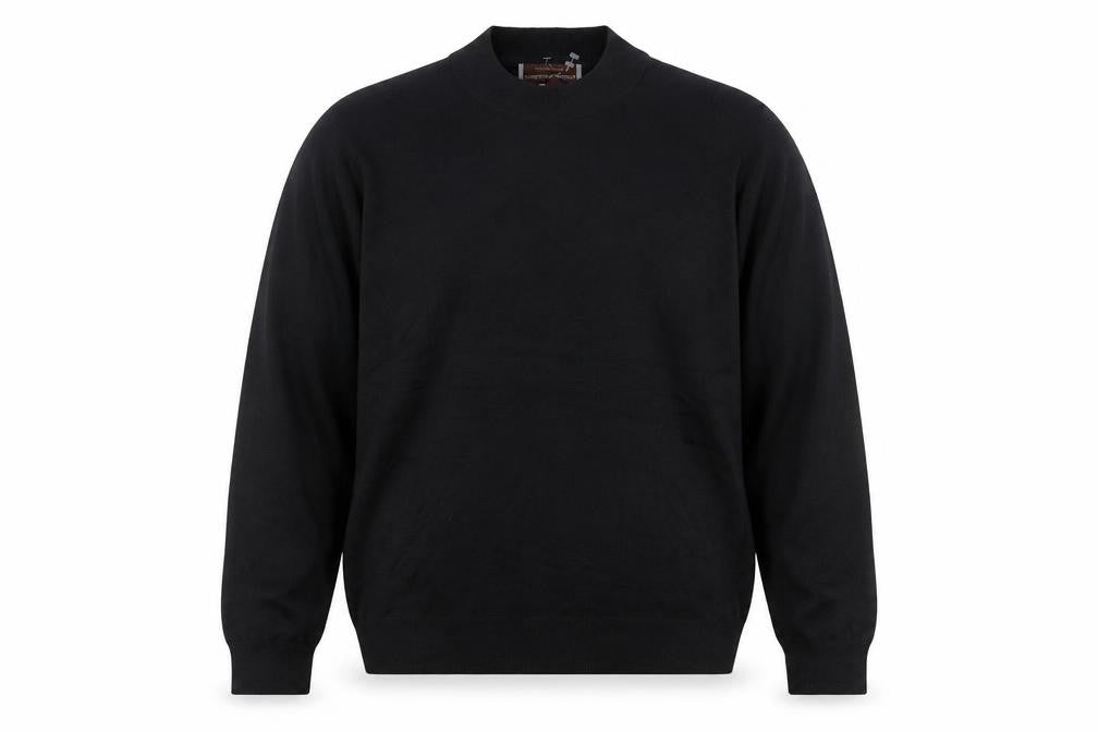 Johnston & Murphy Men's Black Silk Mock Neck Jumper L