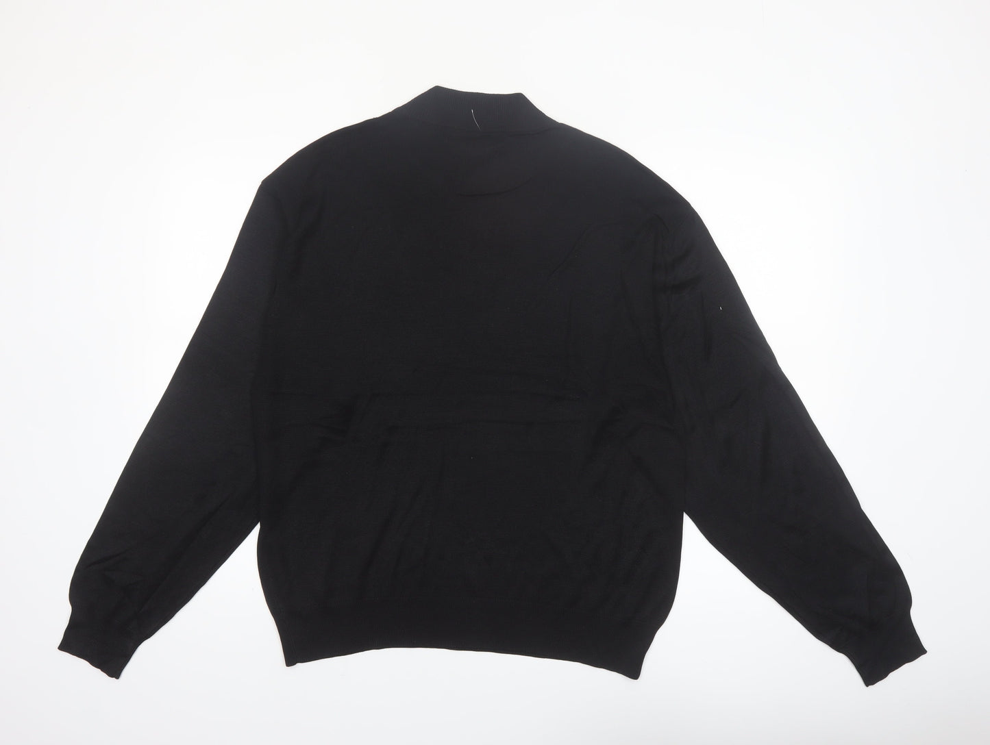 Johnston & Murphy Men's Black Silk Mock Neck Jumper L