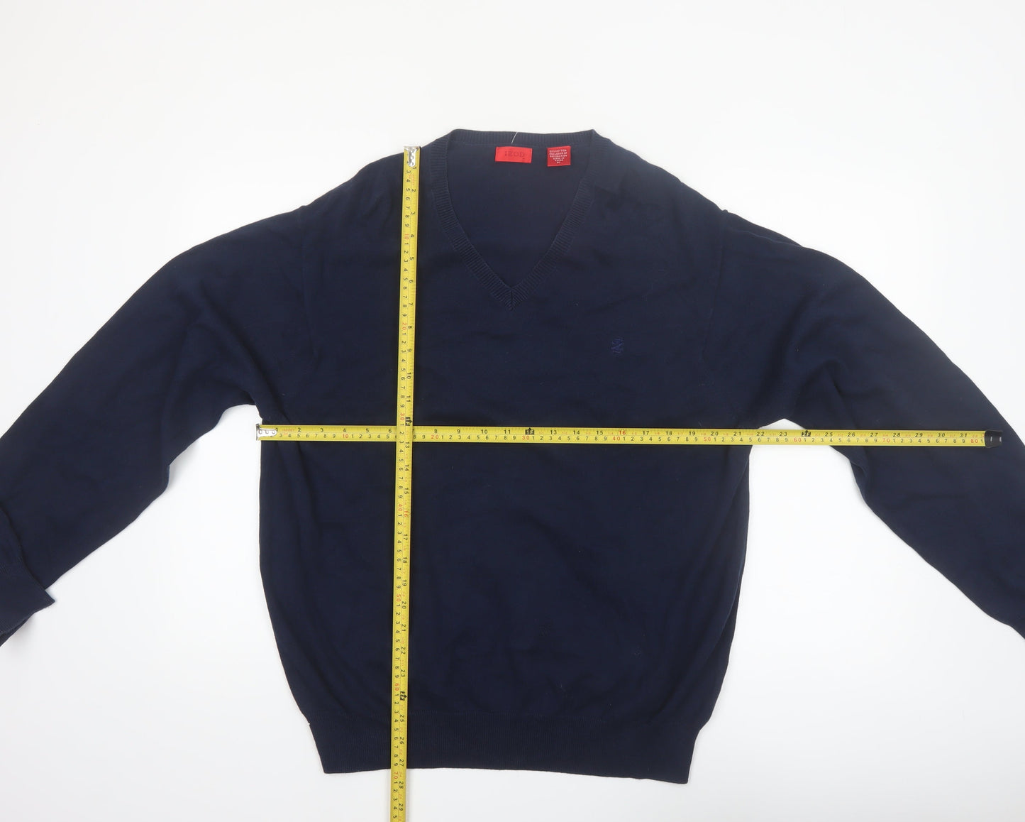 IZOD Men's Blue Cotton V-Neck Pullover Jumper XL