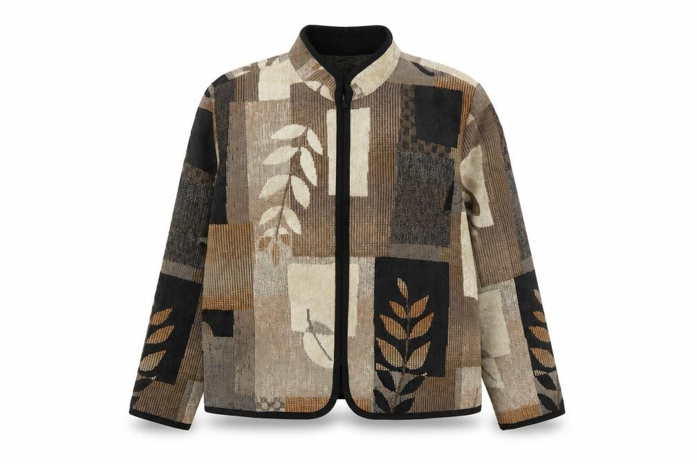 Coldwater Creek Unisex Multicoloured Geometric Knit Jacket L