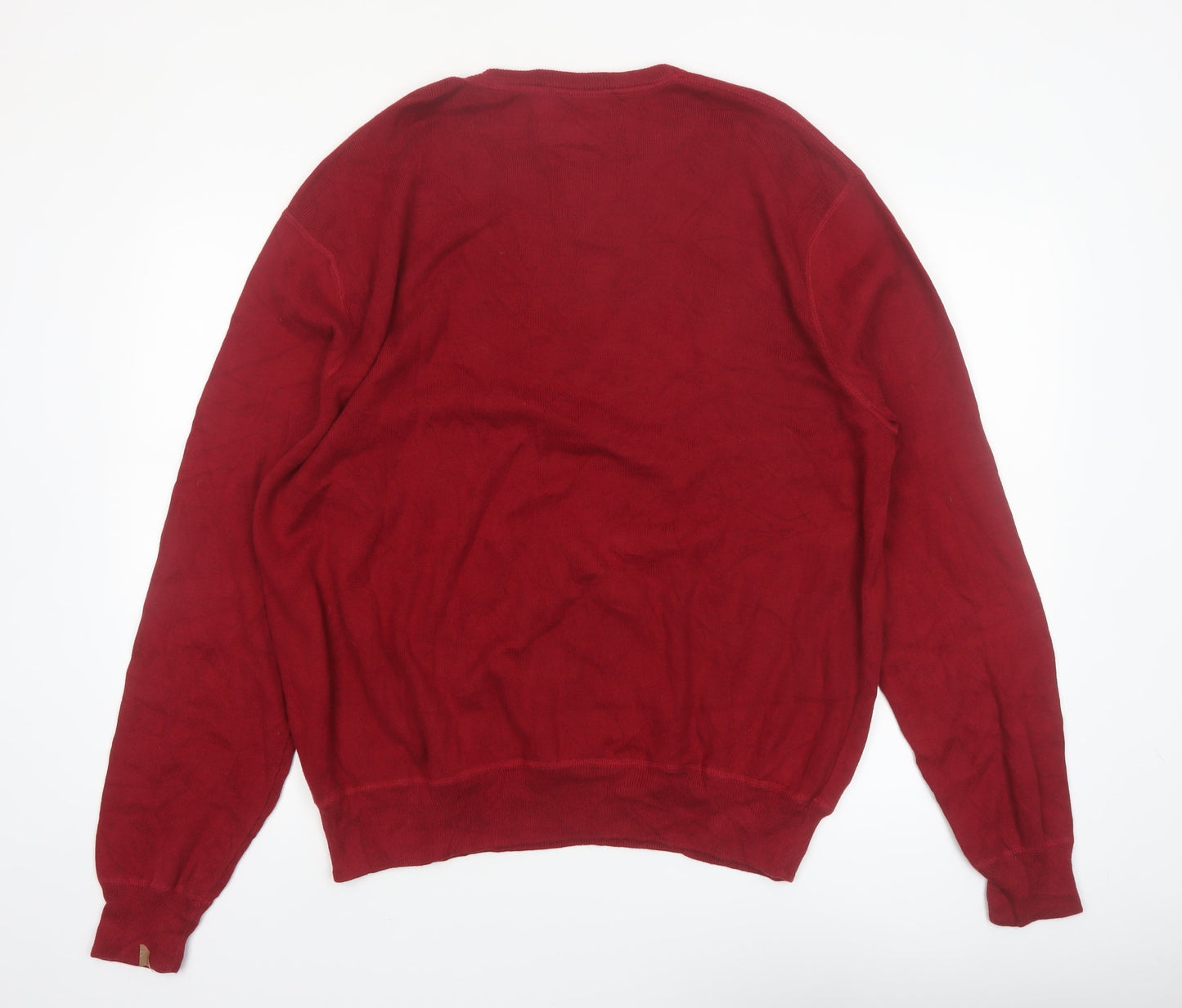 Ralph Lauren Mens Red Cotton Crew Neck Pullover Jumper XL