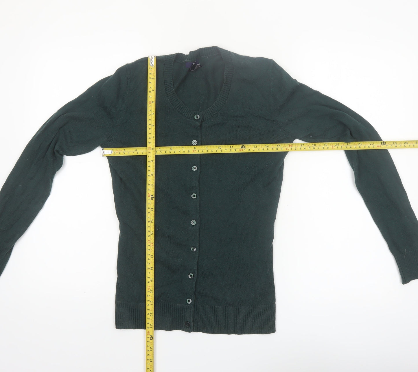 Gap Women’s Green XS Crew Neck Button Cardigan Long Sleeve Cotton Blend