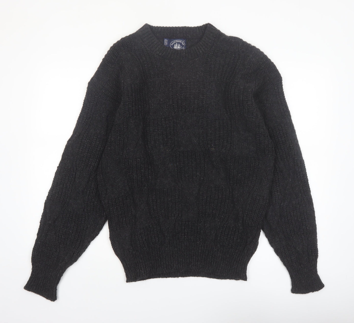 Boathouse Row Men's Black Wool Blend Cable Knit Jumper L