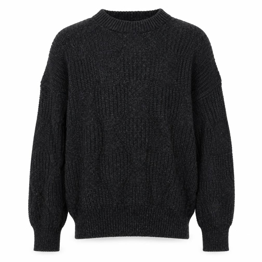 Boathouse Row Men's Black Wool Blend Cable Knit Jumper L
