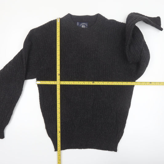 Boathouse Row Men's Black Wool Blend Cable Knit Jumper L