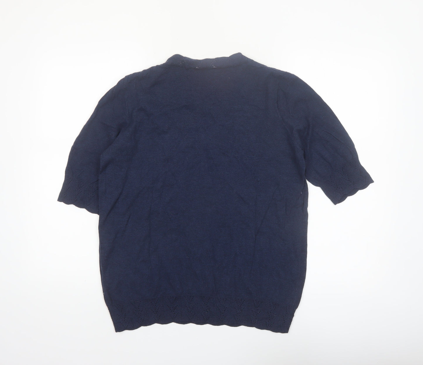 Noa Noa Women's Blue Cotton Short Sleeve Knit Jumper M