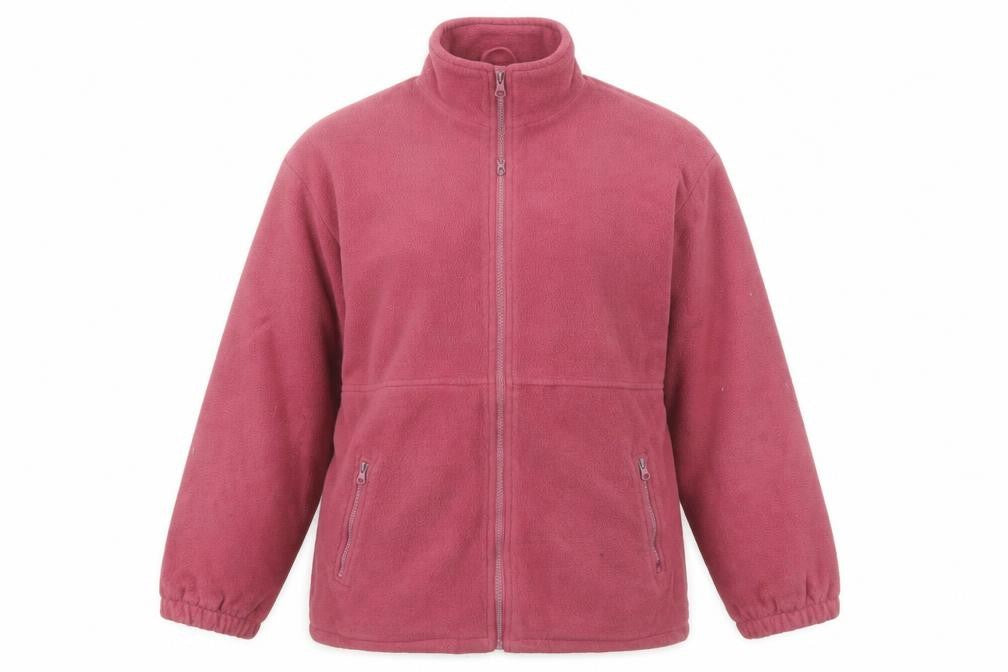 Cottonique Women’s Pink Fleece Full Zip Lightweight Jacket Size L