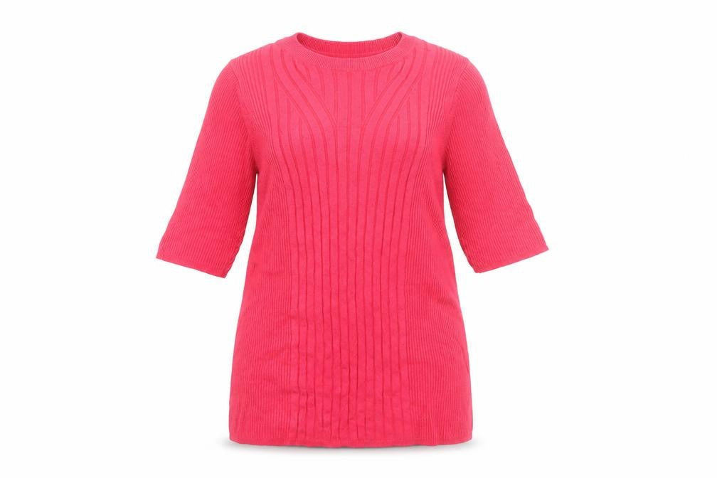 Marks & Spencer Women's Pink Knit 3/4 Sleeve Pullover Jumper M