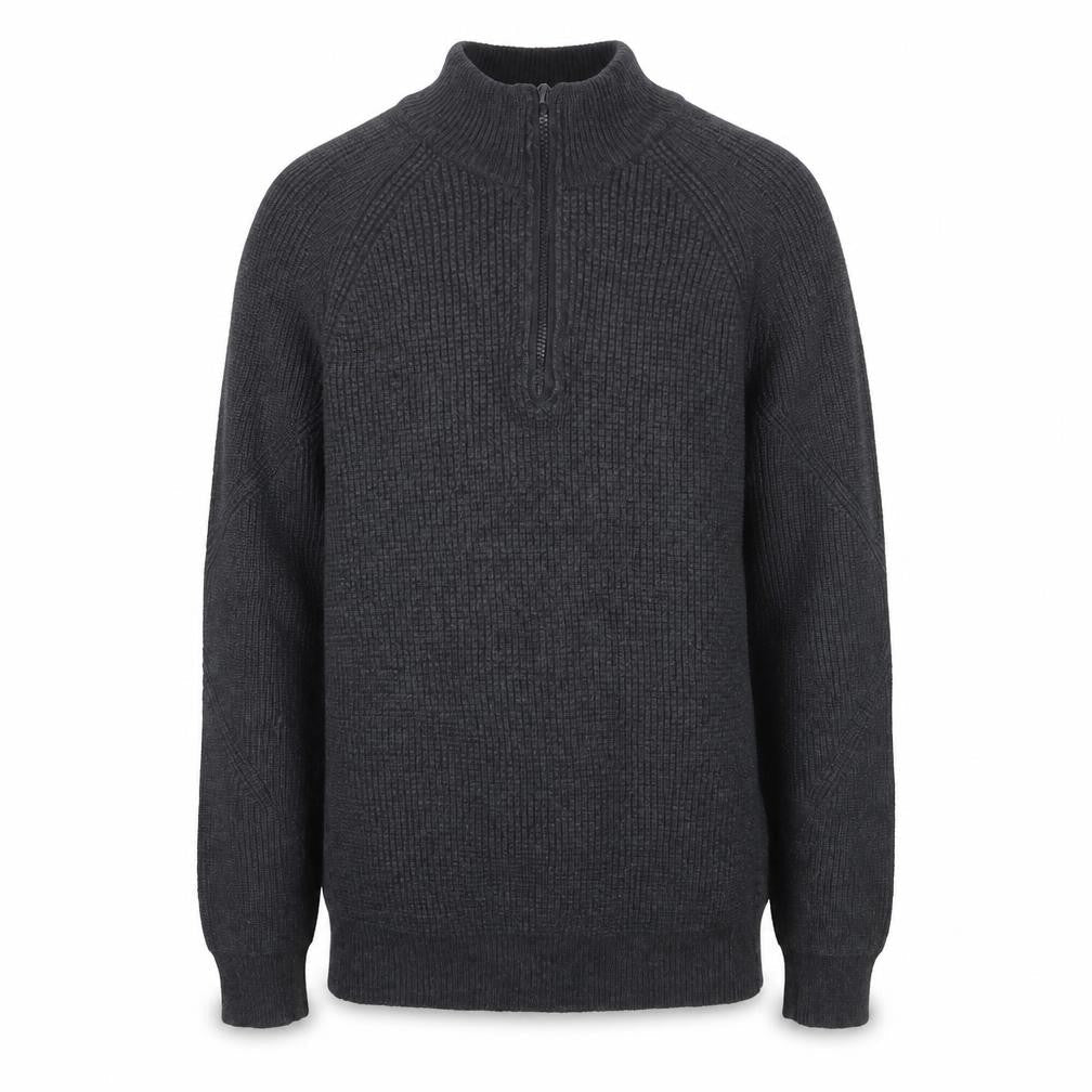 Rainforest Men's Grey 1/4 Zip High Neck Knit Jumper Size L