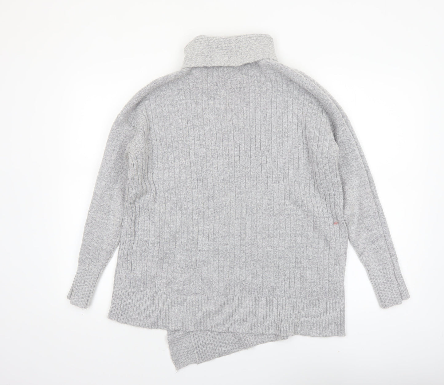 Wallis Women’s Grey Roll Neck Cable-Knit Pullover Jumper Size M
