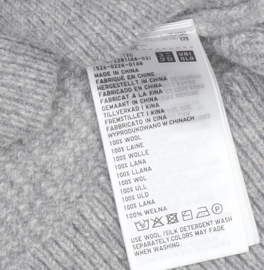 Uniqlo Women’s Grey Wool Crew Neck Pullover Jumper L