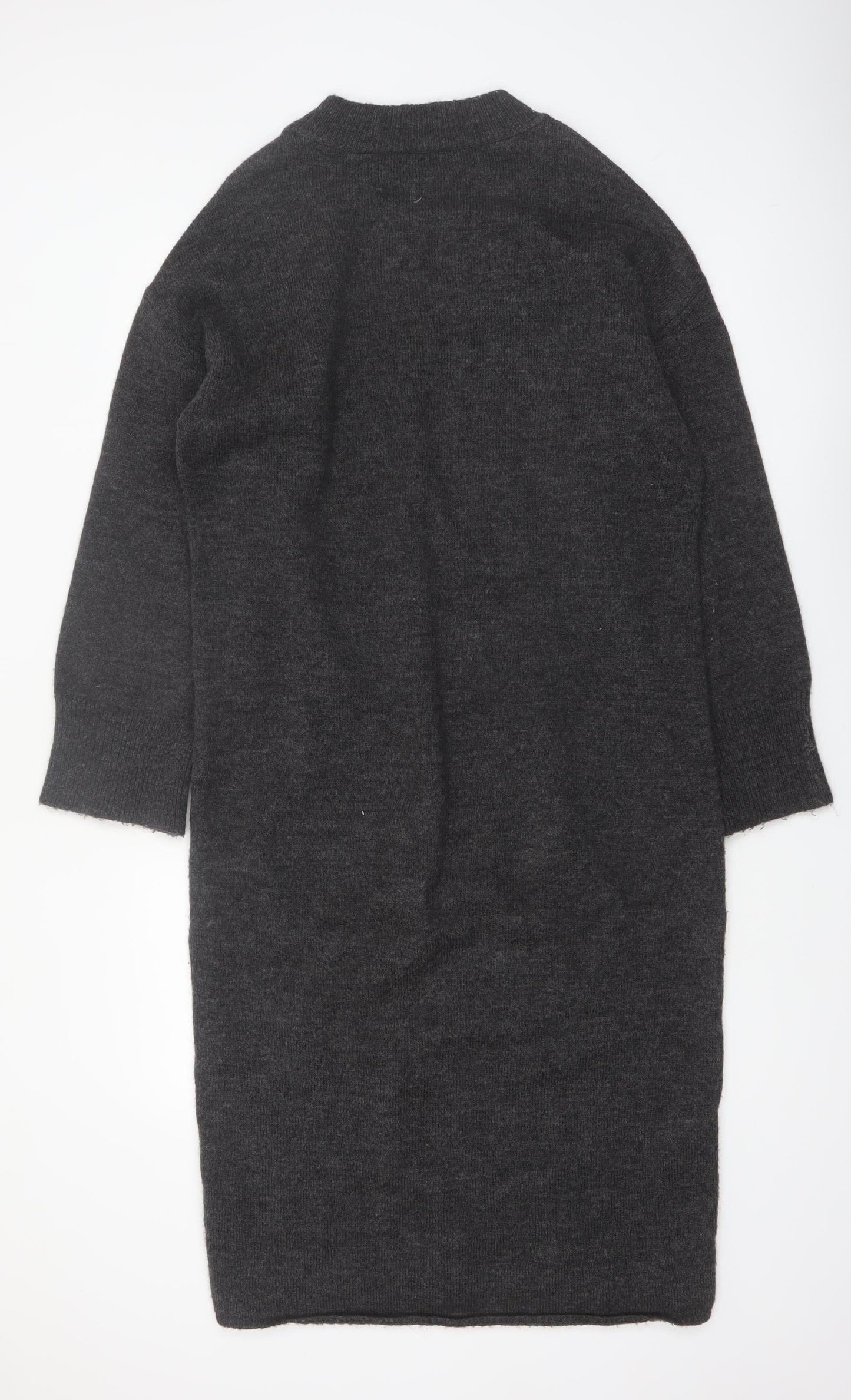 ASOS DESIGN Women’s Black Wool Blend Long Sleeve Midi Jumper Dress Size S
