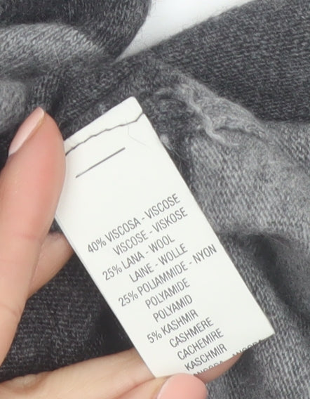 Phase Eight Women Grey Knit Striped Jumper Dress Size M