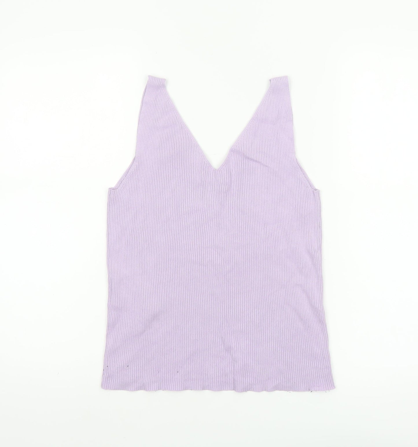 Jacqueline de Yong Women’s Purple V-Neck Sleeveless Knit Tank Top XL