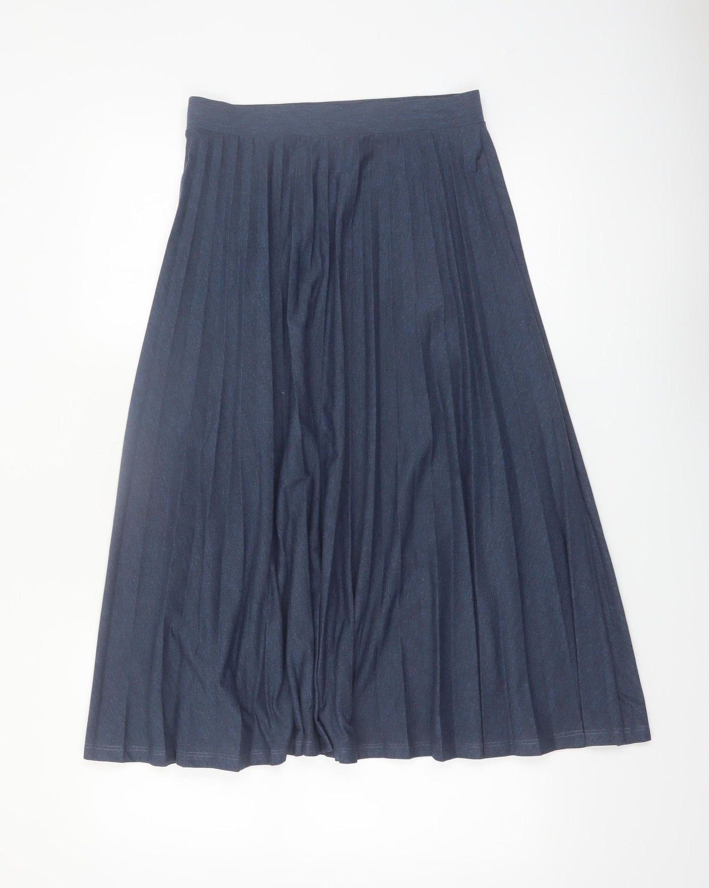 Marks and Spencer Women Blue Size 8 Pleated Midi Skirt