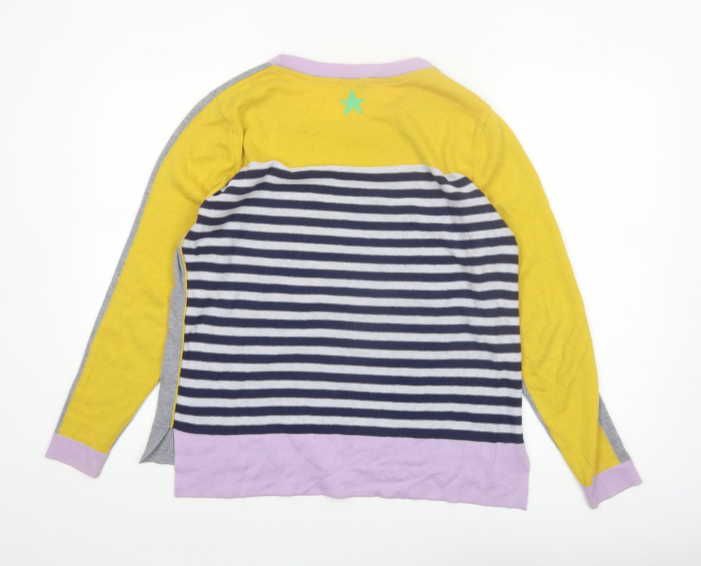 White Stuff Women’s Multicoloured Wool Cotton Star Jumper Size 14