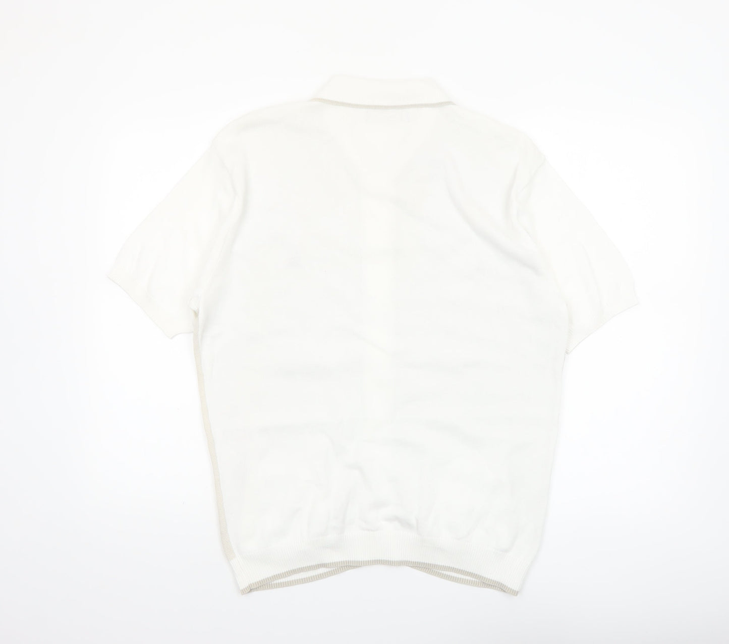Original Penguin Men's Beige Short Sleeve Cotton Polo Shirt L