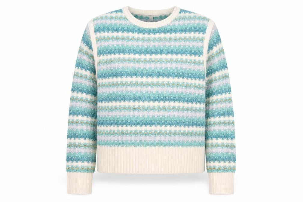 Marks & Spencer Per Una Womens Blue Striped Pullover Jumper M