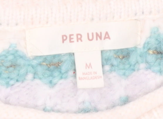 Marks and Spencer Per Una Womens Blue Striped Pullover Jumper M
