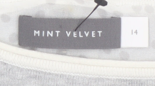 Mint Velvet Women’s Grey Size 14 Boat Neck 3/4 Sleeve Pullover Jumper
