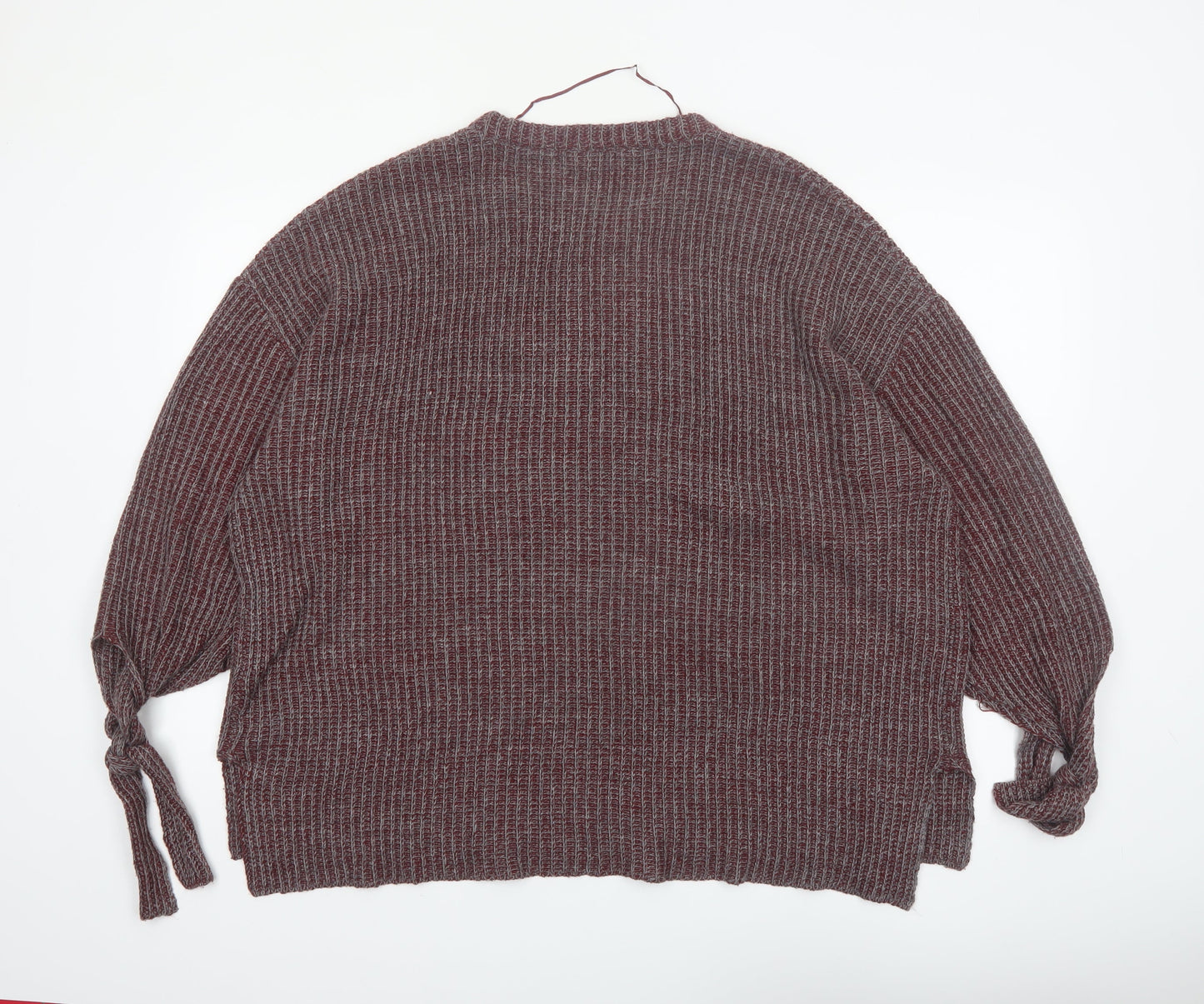 Pull & Bear Women Brown Acrylic Knit Crew Neck Jumper Size 10