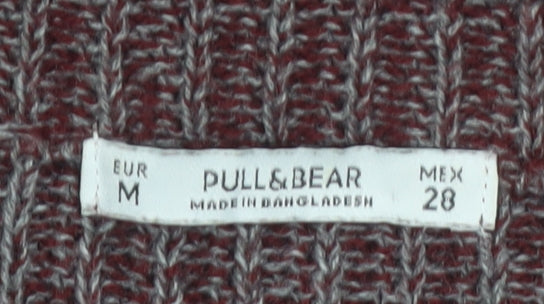 Pull & Bear Women Brown Acrylic Knit Crew Neck Jumper Size 10