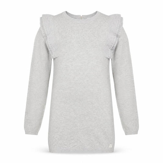 Carrément Beau Girls Grey Long Sleeve Knitted Jumper Dress Size 8 Years