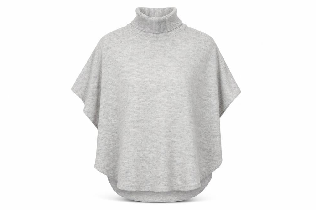 Accessorize Women Grey Roll Neck Knit Cape Jumper One Size
