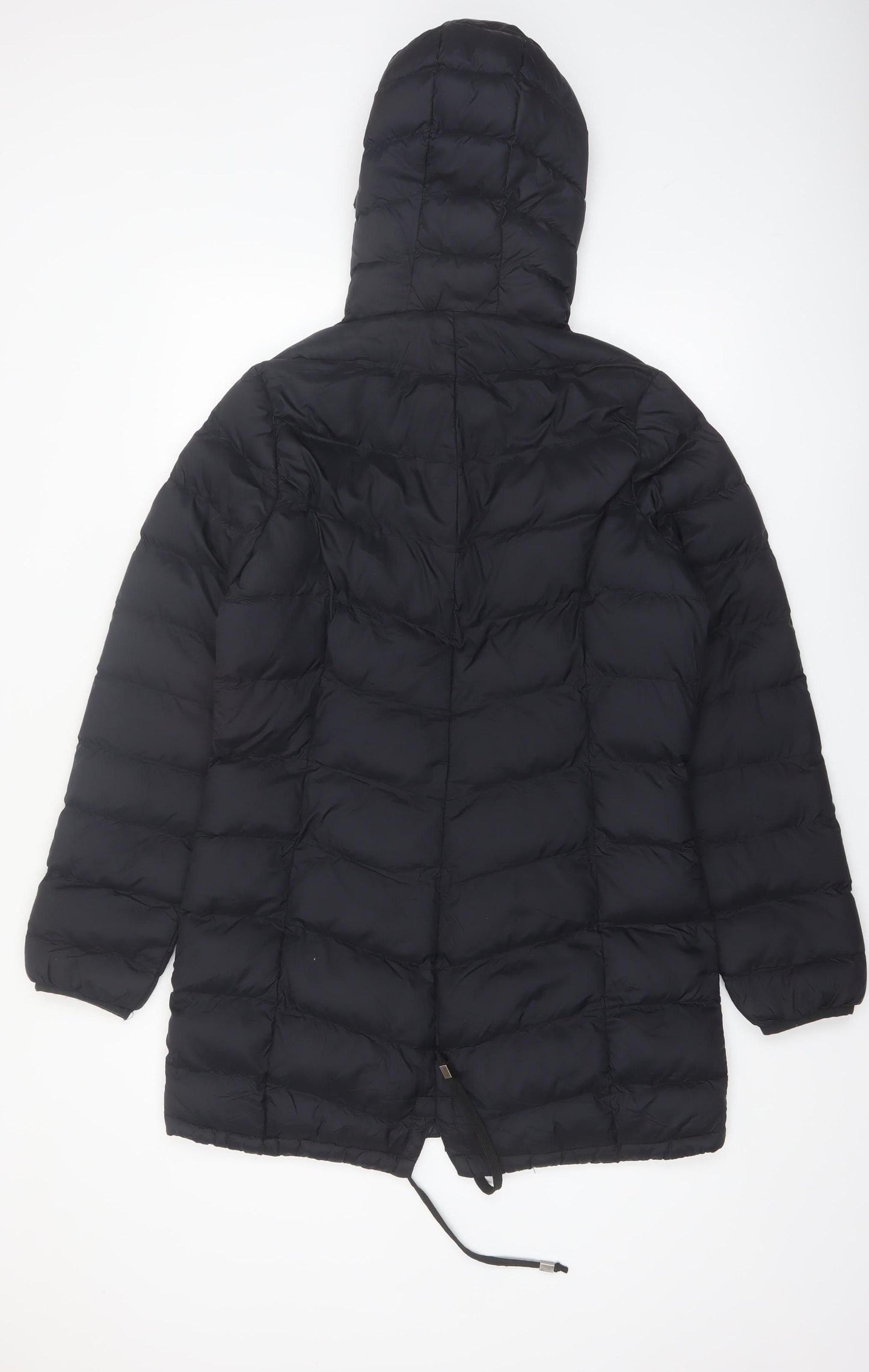 Trespass Womens Black Long Hooded Puffer Coat Size S