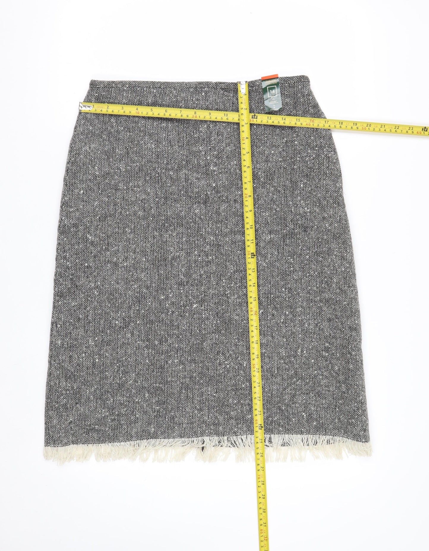 St. Bernard Women’s Grey Tweed Wool Blend Pencil Skirt Size 14
