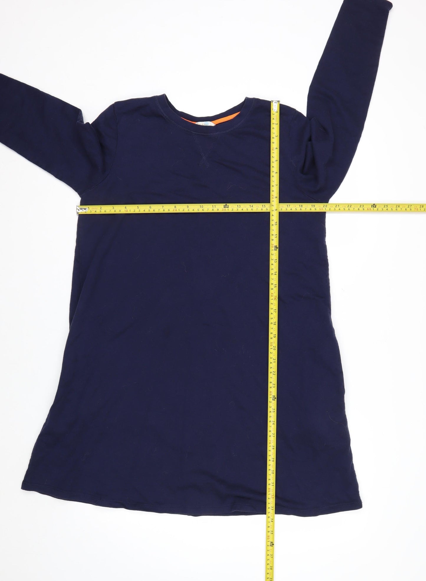 Boden Women Blue Cotton Long Sleeve Shift Dress UK 14
