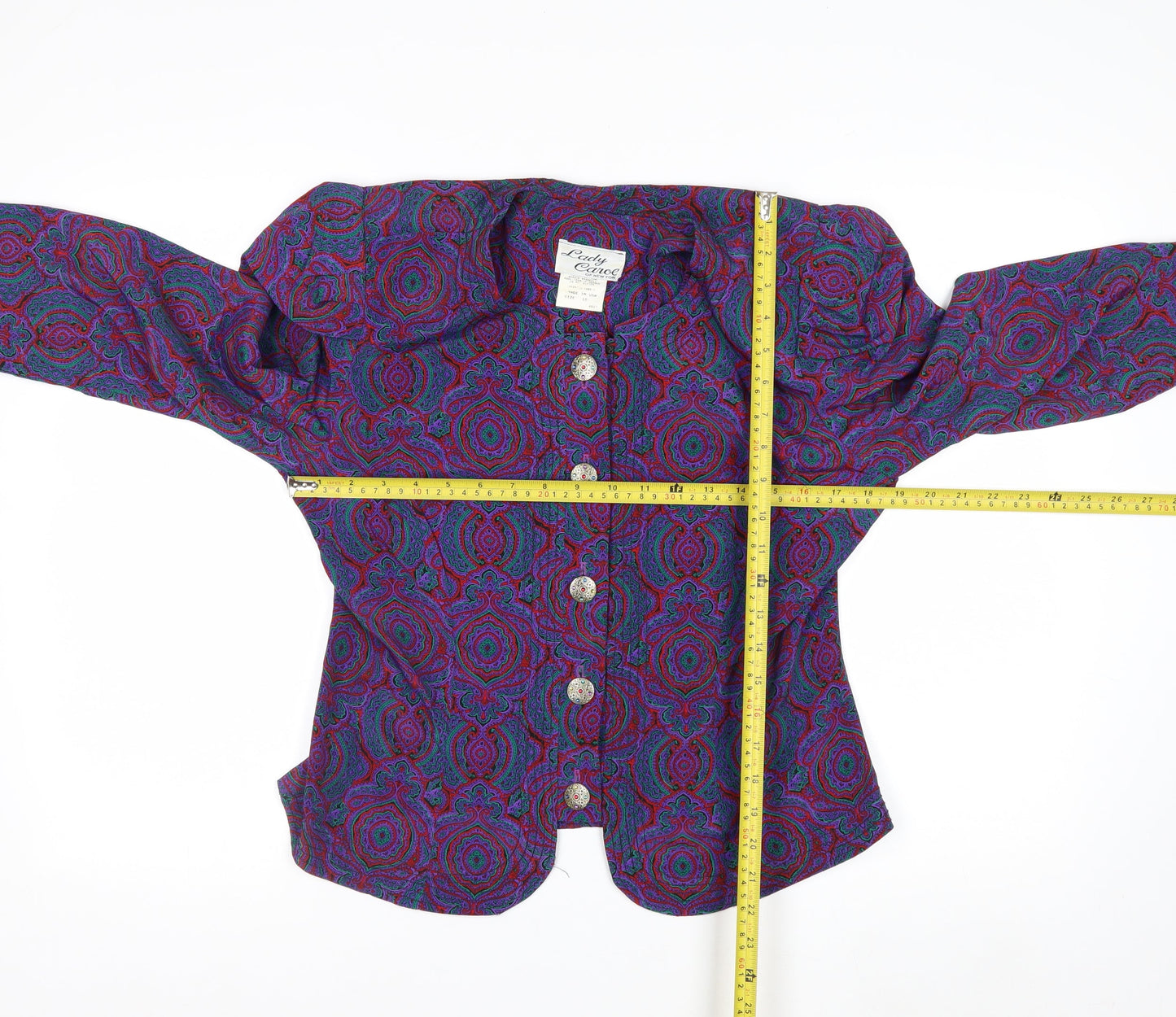 Lady Carol Women's Multicoloured Paisley Long Sleeve Blouse Size 10