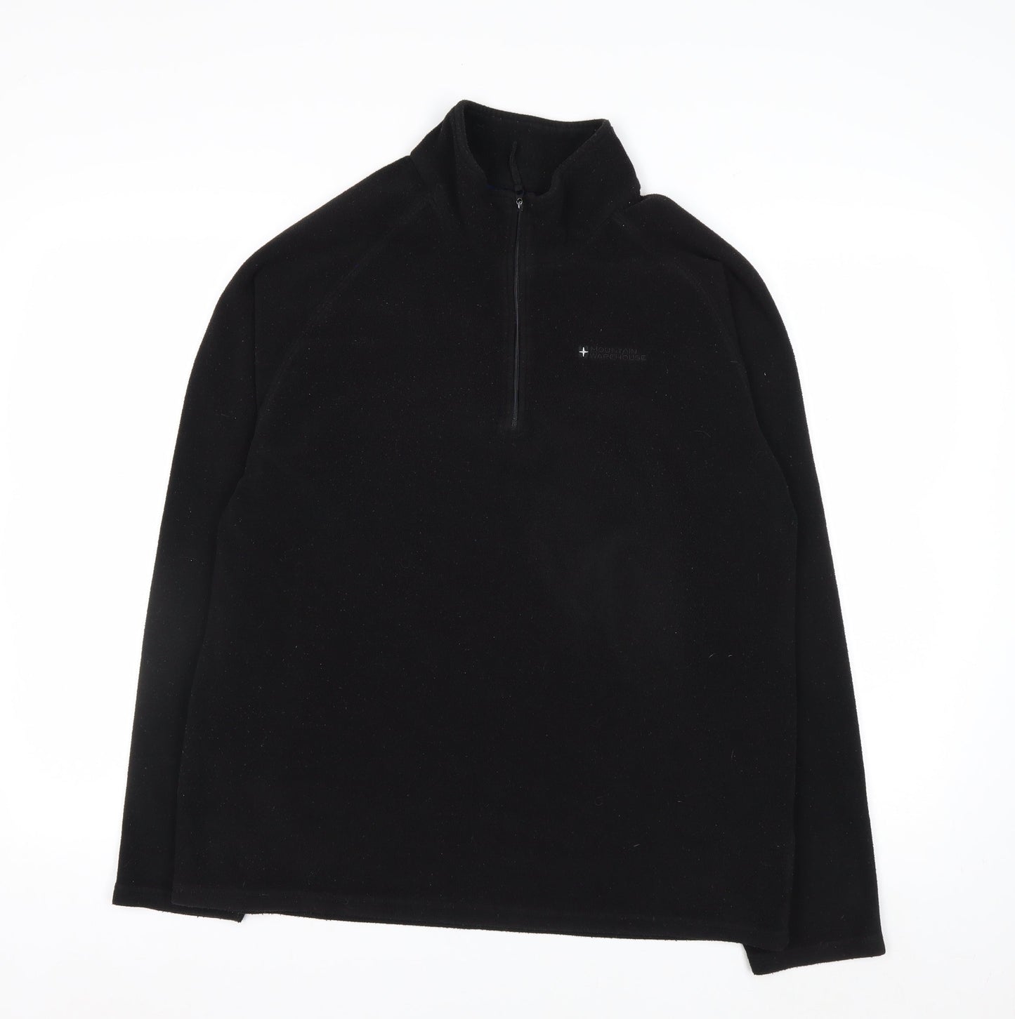Mountain Warehouse Mens Black Fleece Pullover Sweatshirt L